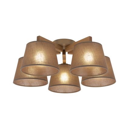 Brilagi - Prigludęs lubinis šviestuvas LATTE SABIA 5xE27/60W/230V pušis/ruda