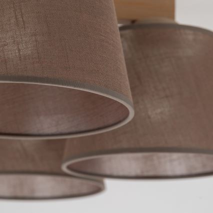Brilagi - Prigludęs lubinis šviestuvas LATTE SABIA 5xE27/60W/230V pušis/ruda