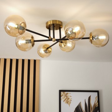 Brilagi - Prigludęs lubinis šviestuvas MALIVA 6xE14/15W/230V auksinis