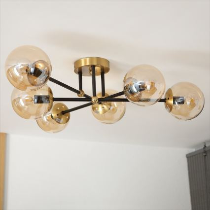 Brilagi - Prigludęs lubinis šviestuvas MALIVA 6xE14/15W/230V auksinis