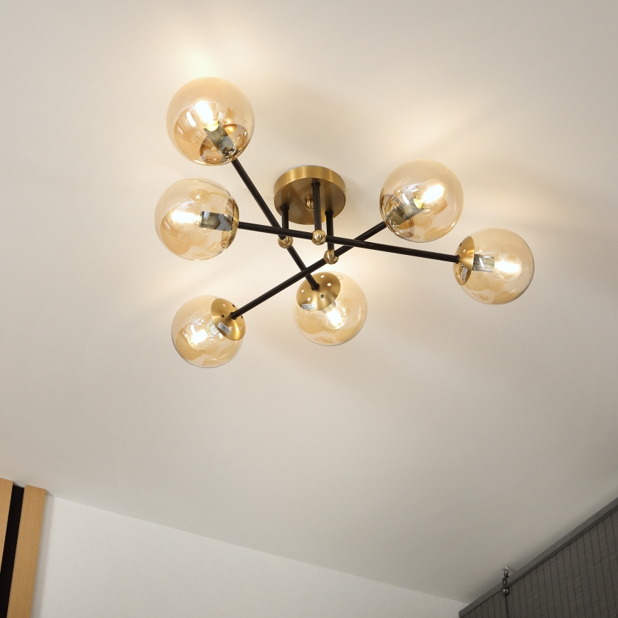 Brilagi - Prigludęs lubinis šviestuvas MALIVA 6xE14/15W/230V auksinis