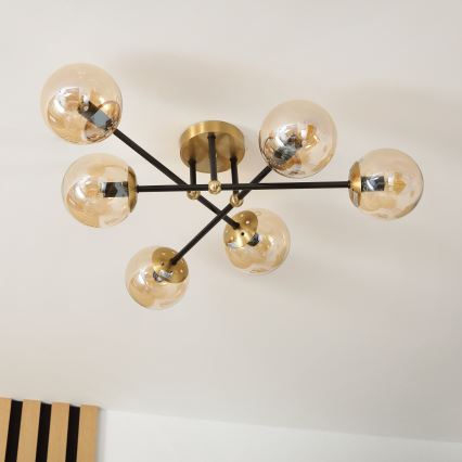 Brilagi - Prigludęs lubinis šviestuvas MALIVA 6xE14/15W/230V auksinis