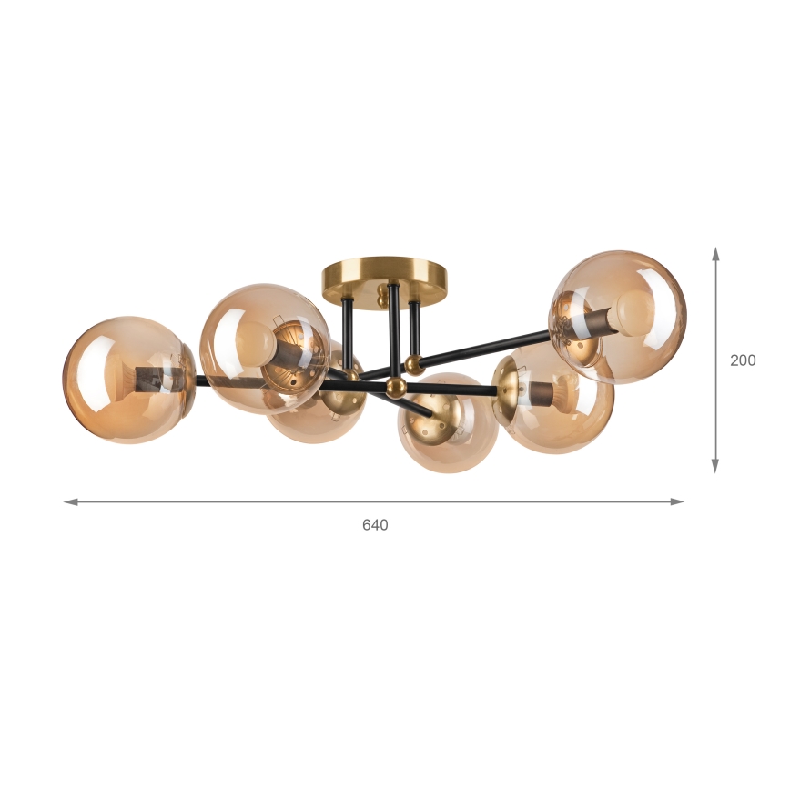 Brilagi - Prigludęs lubinis šviestuvas MALIVA 6xE14/15W/230V auksinis