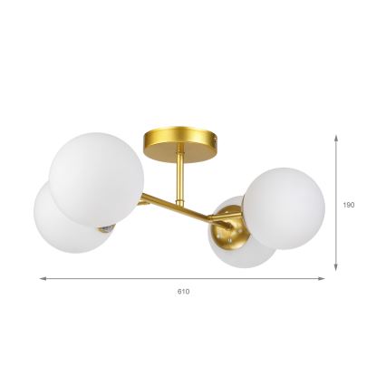 Brilagi - Prigludęs lubinis šviestuvas MALONY 4xE14/20W/230V auksinis