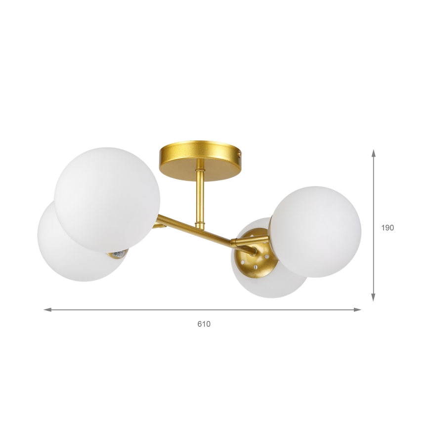 Brilagi - Prigludęs lubinis šviestuvas MALONY 4xE14/20W/230V auksinis
