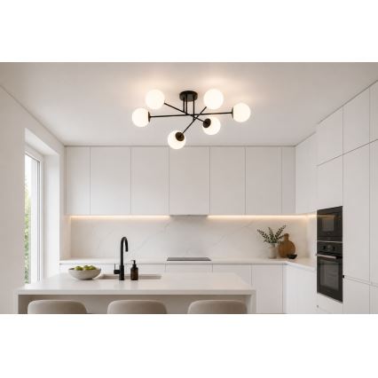Brilagi - Prigludęs lubinis šviestuvas MILO 6xE27/60W/230V juodas