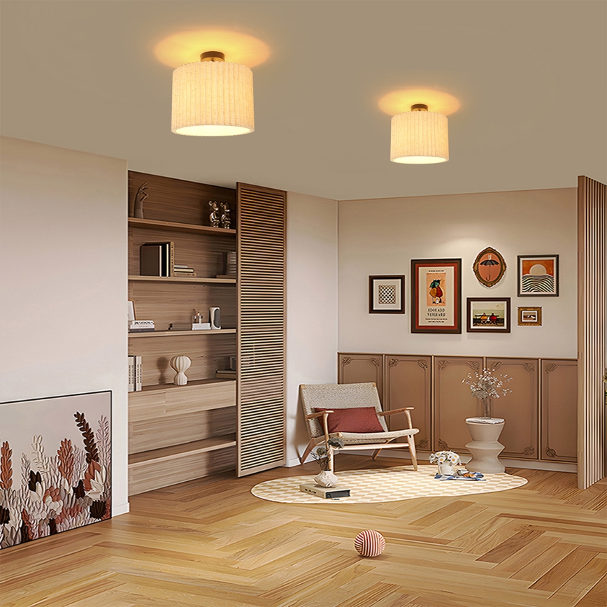 Brilagi - Prigludęs lubinis šviestuvas NORDIC WAVE 1xE27/15W/230V skersm. 32 cm lino/juoda