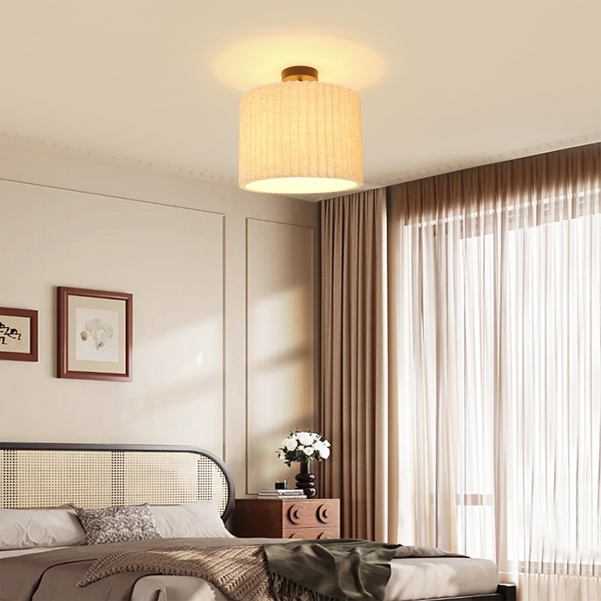 Brilagi - Prigludęs lubinis šviestuvas NORDIC WAVE 1xE27/15W/230V skersm. 32 cm lino/juoda