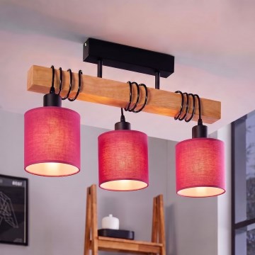 BRILAGI - Prigludęs lubinis šviestuvas NUBILA 3xE27/60W/230V pušinis/rožinis