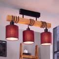 BRILAGI - Prigludęs lubinis šviestuvas NUBILA 3xE27/60W/230V pušis/pompejų raudona