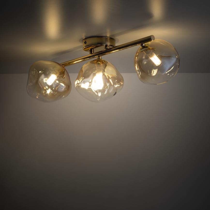 Brilagi - Prigludęs lubinis šviestuvas VULCANO 3xG9/8W/230V auksinis/dūminis smėlio atspalvis