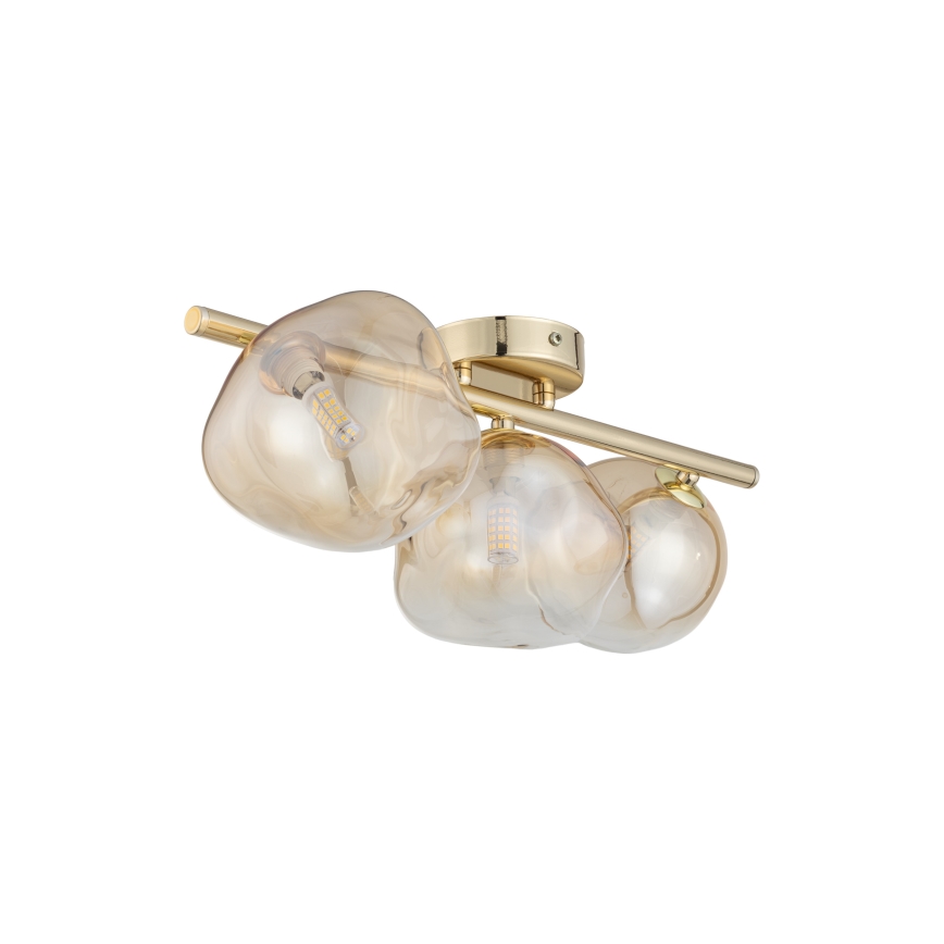 Brilagi - Prigludęs lubinis šviestuvas VULCANO 3xG9/8W/230V auksinis/dūminis smėlio atspalvis