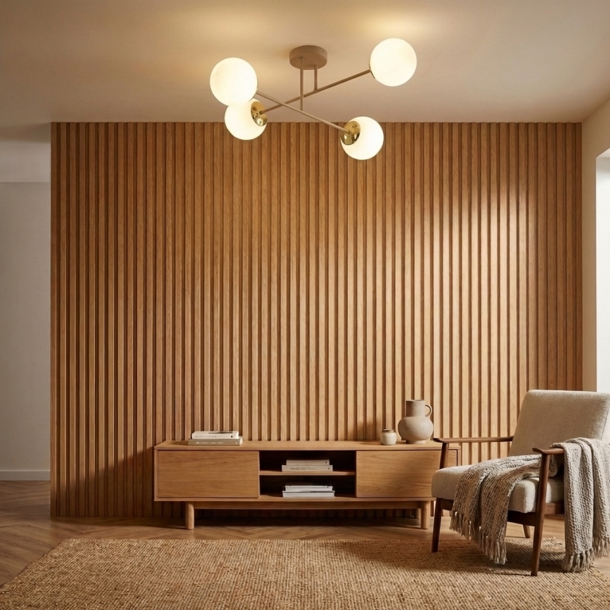 Brilagi - Prigludęs lubų šviestuvas 4xE27/60W/230V smėlinis/auksinis