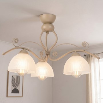 Brilagi - Prigludęs lubų šviestuvas ANTICO MODERN 3xE27/60W/230V smėlinė