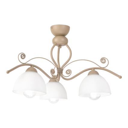 Brilagi - Prigludęs lubų šviestuvas ANTICO MODERN 3xE27/60W/230V smėlinė