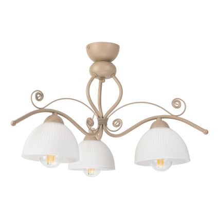 Brilagi - Prigludęs lubų šviestuvas ANTICO MODERN 3xE27/60W/230V smėlinė