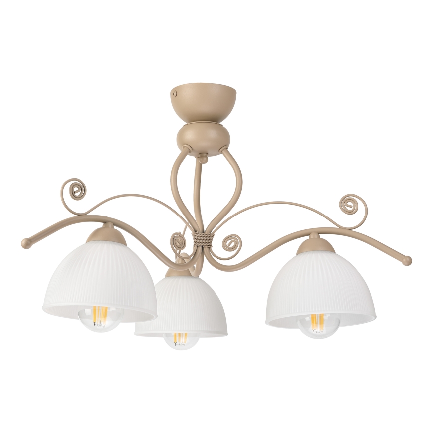Brilagi - Prigludęs lubų šviestuvas ANTICO MODERN 3xE27/60W/230V smėlinė