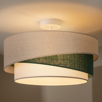 Brilagi - prigludęs lubų šviestuvas ARROW 1xE27/60W/230V Ø 45 cm smėlinė/žalia/balta