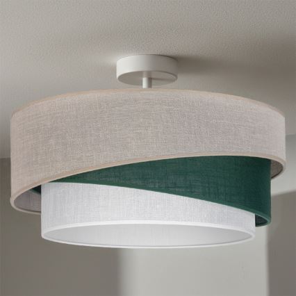 Brilagi - prigludęs lubų šviestuvas ARROW 1xE27/60W/230V Ø 45 cm smėlinė/žalia/balta