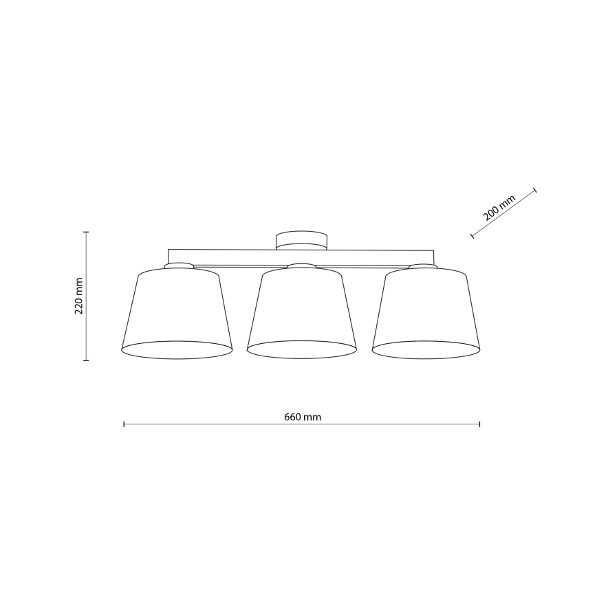 Brilagi - Prigludęs lubų šviestuvas LATTE SABIA 3xE27/15W/230V pušis/bėžinė
