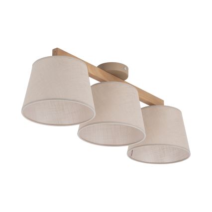 Brilagi - Prigludęs lubų šviestuvas LATTE SABIA 3xE27/60W/230V pušis/bėžinė