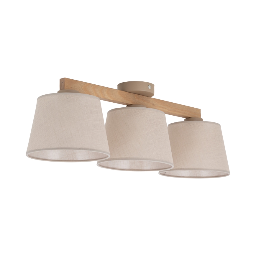 Brilagi - Prigludęs lubų šviestuvas LATTE SABIA 3xE27/60W/230V pušis/bėžinė