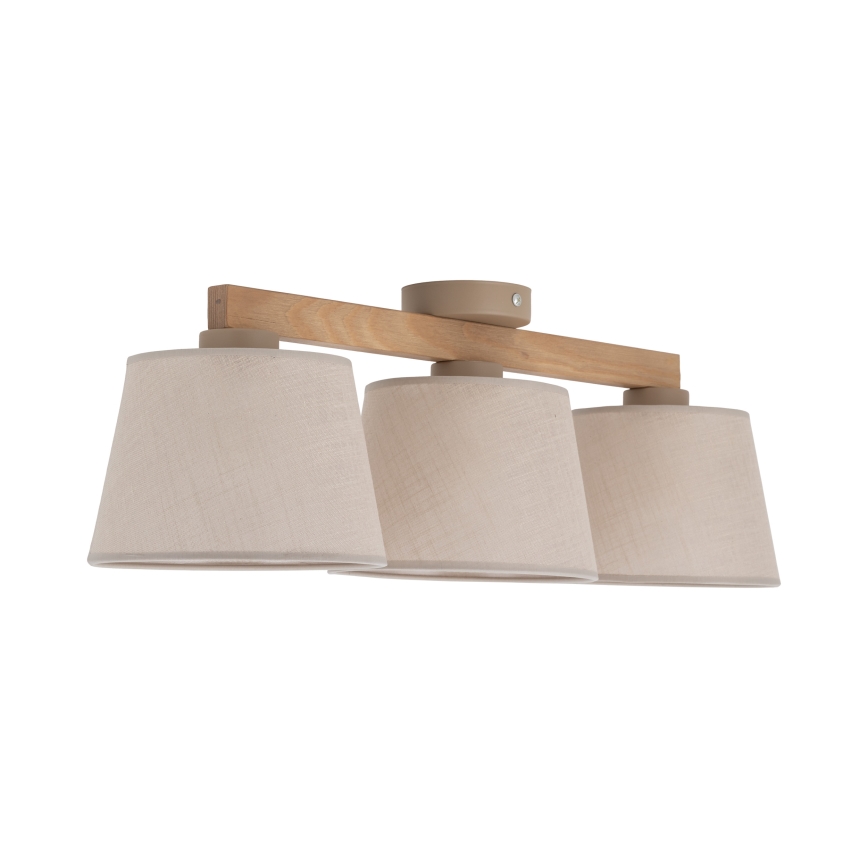 Brilagi - Prigludęs lubų šviestuvas LATTE SABIA 3xE27/60W/230V pušis/bėžinė