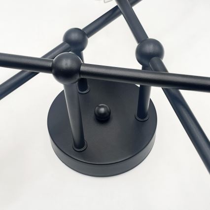 Brilagi - Prigludęs lubų šviestuvas MALIVA 6xE14/15W/230V juodas/dūminis