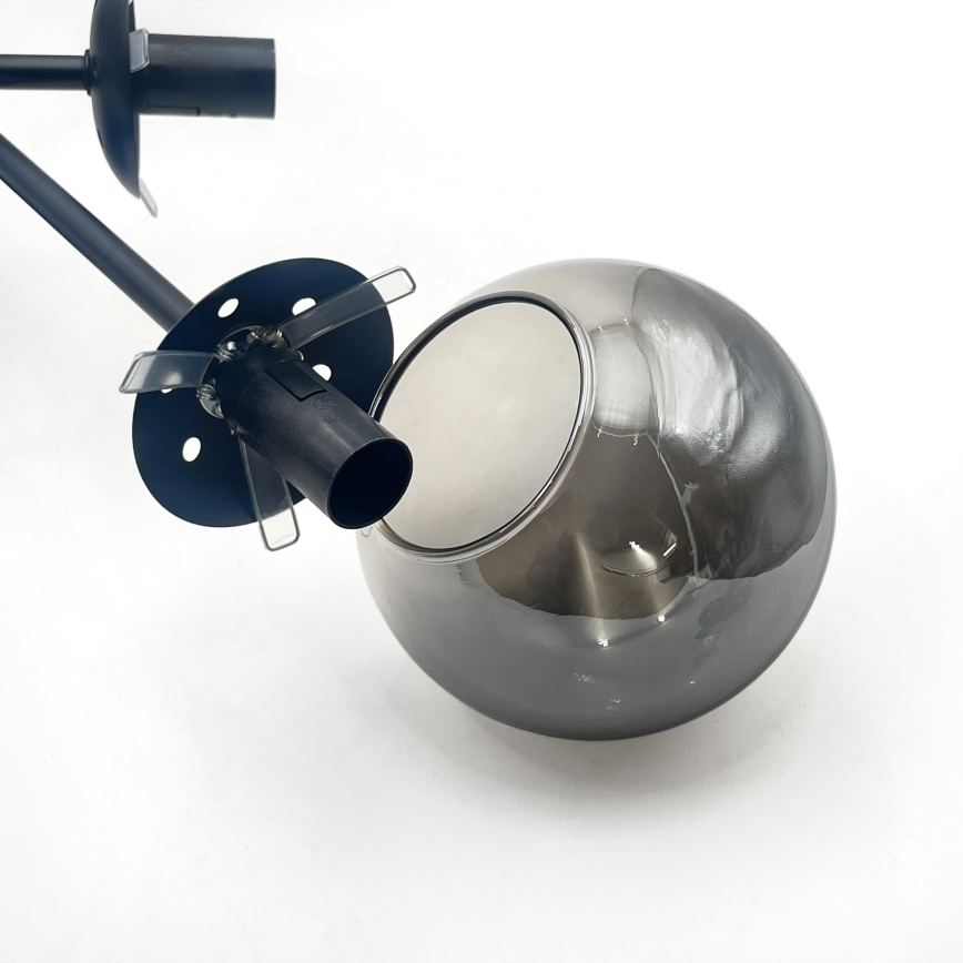 Brilagi - Prigludęs lubų šviestuvas MALIVA 6xE14/15W/230V juodas/dūminis