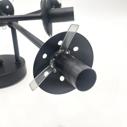 Brilagi - Prigludęs lubų šviestuvas MALIVA 6xE14/15W/230V juodas/dūminis