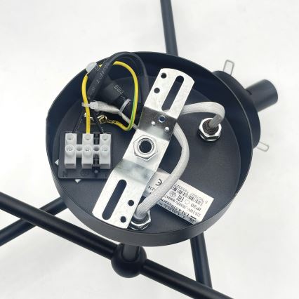 Brilagi - Prigludęs lubų šviestuvas MALIVA 6xE14/15W/230V juodas/dūminis