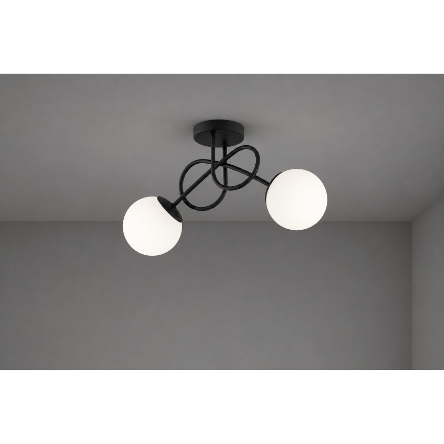 Brilagi - Prigludęs lubų šviestuvas MILO 2xE27/60W/230V juoda