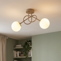 Brilagi - Prigludęs lubų šviestuvas MILO ECRU 2xE27/60W/230V smėlinis/auksinis