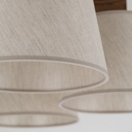 Brilagi - Prigludęs šviestuvas LATTE 5xE27/15W/230V pušis/kreminė