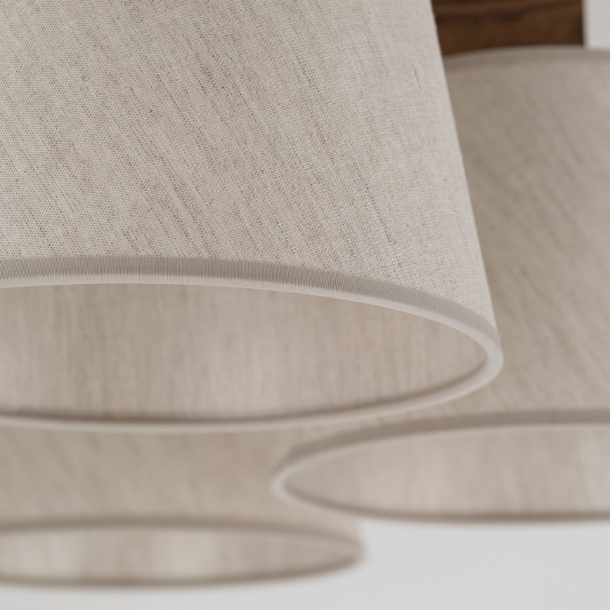 Brilagi - Prigludęs šviestuvas LATTE 5xE27/15W/230V pušis/kreminė