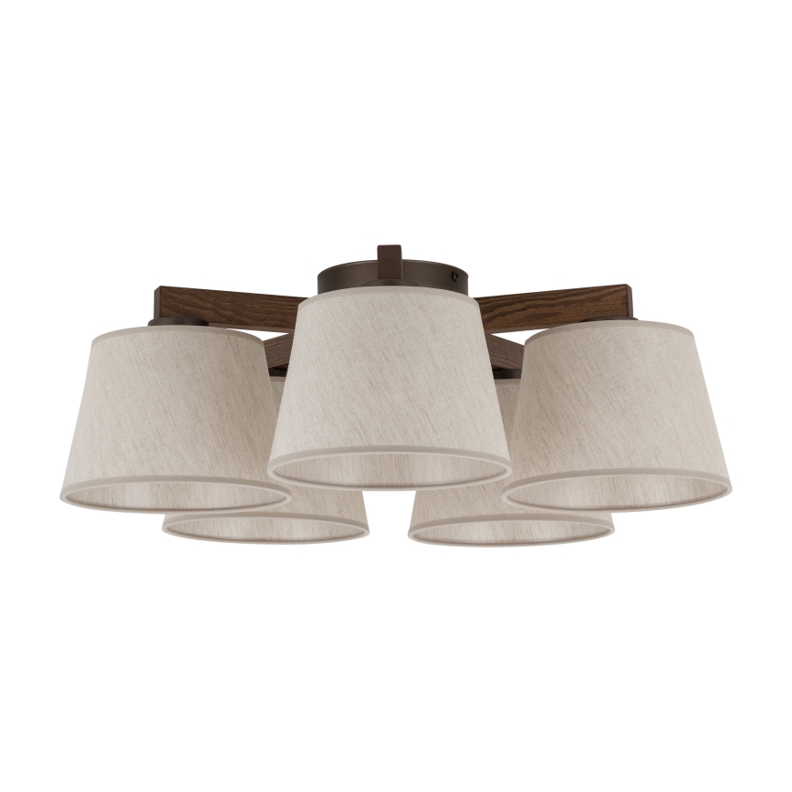 Brilagi - Prigludęs šviestuvas LATTE 5xE27/60W/230V pušis/kreminė