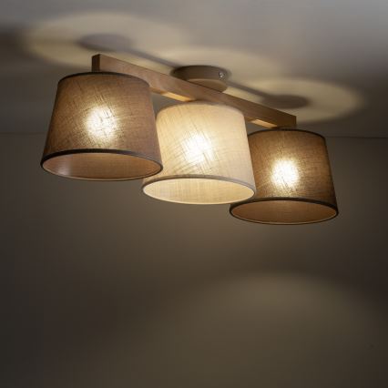 Brilagi - Prigludęs šviestuvas LATTE SABIA 3xE27/15W/230V pušis/mišrus