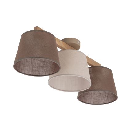 Brilagi - Prigludęs šviestuvas LATTE SABIA 3xE27/15W/230V pušis/mišrus