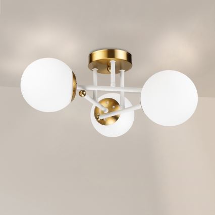 Brilagi - Prigludęs šviestuvas MALIVA 3xE14/15W/230V auksinis/baltas