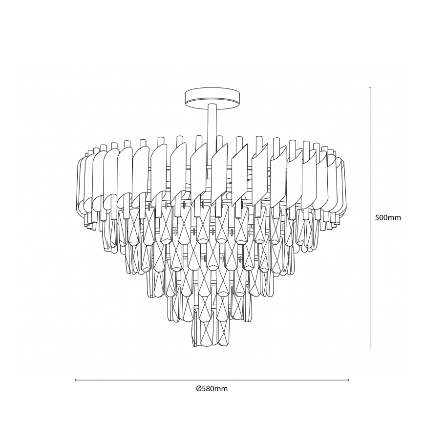 BRILAGI - Prigludusi liustra ECLIPSE 9xE14/10W/230V skersmuo 58 cm auksinė/juoda