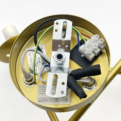 Brilagi - Prigludusi liustra MALIVA 3xE14/15W/230V auksinė/balta