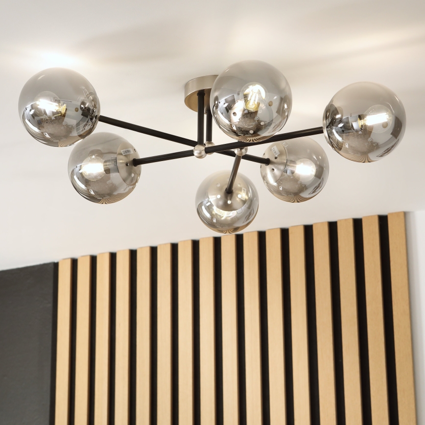 Brilagi - Prigludusi liustra MALIVA 6xE14/15W/230V matinis chromas/dūminis