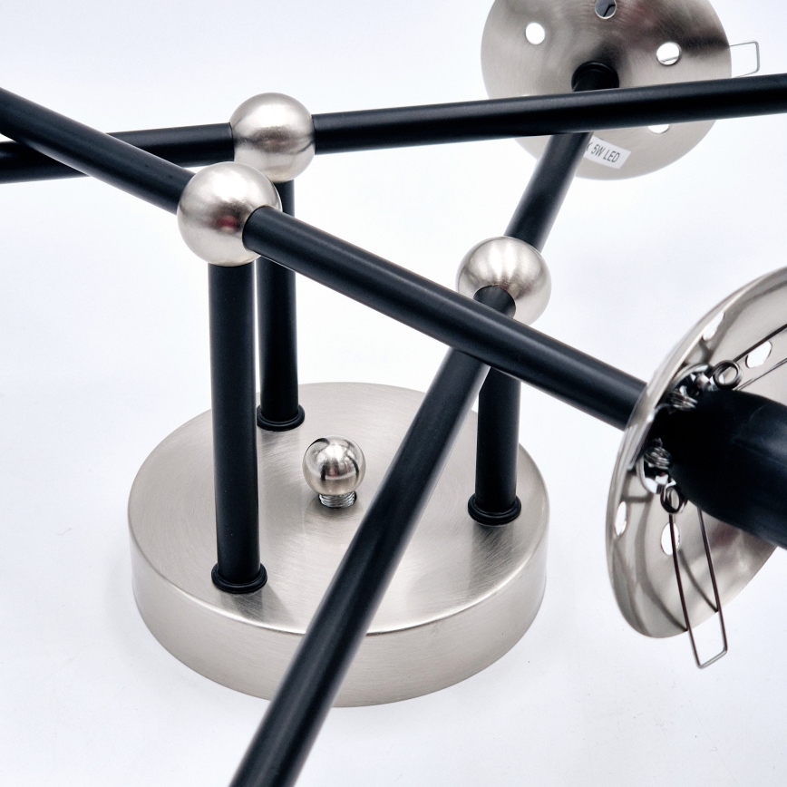 Brilagi - Prigludusi liustra MALIVA 6xE14/15W/230V matinis chromas/dūminis