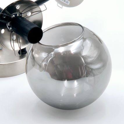 Brilagi - Prigludusi liustra MALIVA 6xE14/15W/230V matinis chromas/dūminis