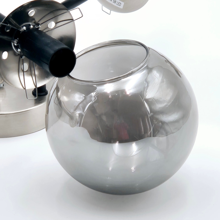 Brilagi - Prigludusi liustra MALIVA 6xE14/15W/230V matinis chromas/dūminis