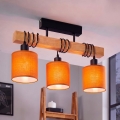 BRILAGI - Prigludusi liustra NUBILA 3xE27/60W/230V pušis/oranžinė