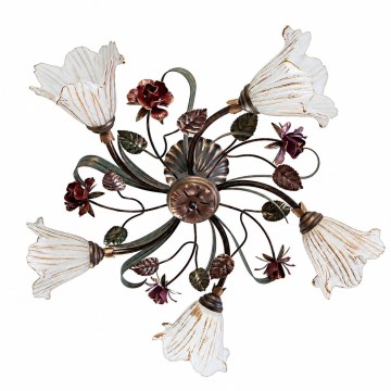 BRILAGI - Prigludusi liustra ROSE FLOWER 5xE14/40W/230V bronzinė/patina