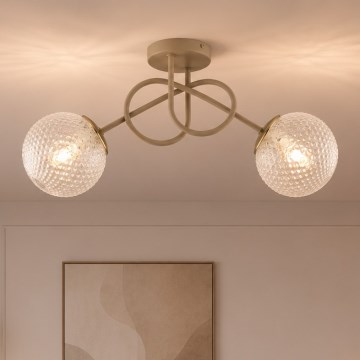 Brilagi - Prigludusi liustra STELLA 2xE27/60W/230V smėlio/auksinė