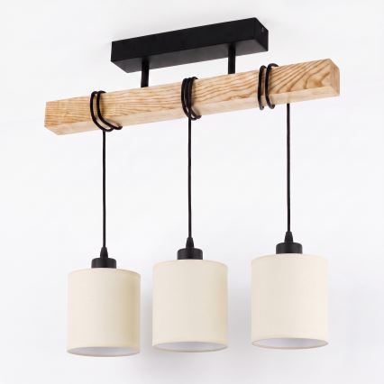 BRILAGI - Prilimpiamas lubų šviestuvas NUBILA 3xE27/60W/230V pušis/kreminė