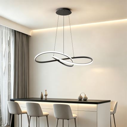 Brilagi - Dimeriuojamas LED pakabinamas šviestuvas ant laido INFINITY LED/80W/230V 3000-6000K 80x80 cm juodas + nuotolinis valdymas